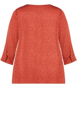 Avenue Red Leopard Print Button Blouse -Bold Fit Store 2 1 211961terracotta 3b