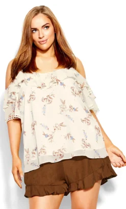 City Chic Cream Juliet Floral Top -Bold Fit Store 2 1 212030pearljulietfl 3