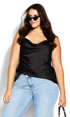 City Chic Black Simply Cowl Cami