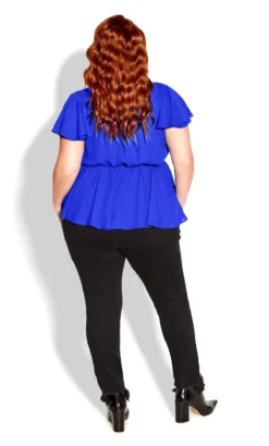 City Chic Cobalt Blue Frill Wrap Top -Bold Fit Store 2 1 214428cobalt 24