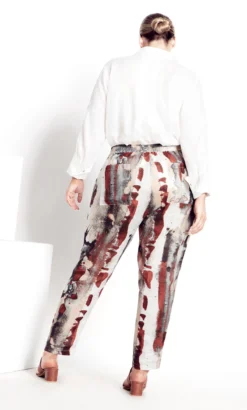 City Chic Isolde Roth Cream Linen Print Trousers -Bold Fit Store 2 1 215908chalk 32