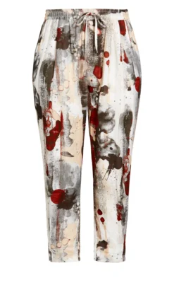 City Chic Isolde Roth Cream Linen Print Trousers -Bold Fit Store 2 1 215908chalk 33