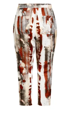 City Chic Isolde Roth Cream Linen Print Trousers -Bold Fit Store 2 1 215908chalk 34