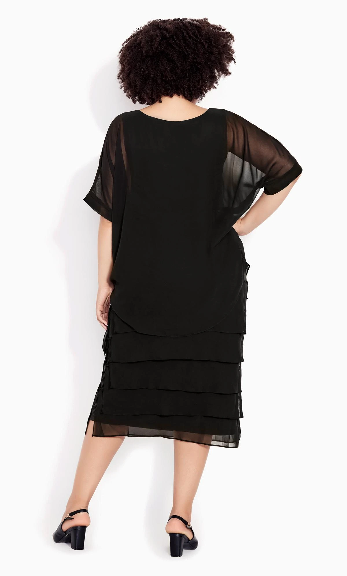 Avenue Black Tiered Midi Dress 2 Avenue Black Tiered Midi Dress - Image 2