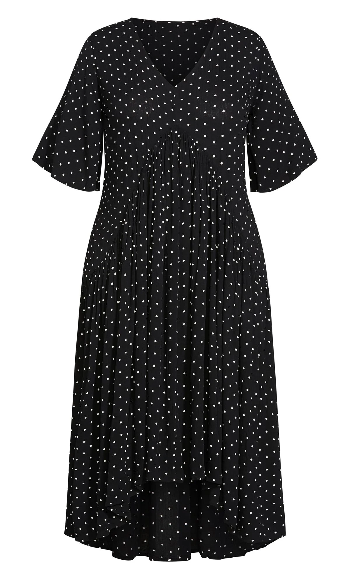 Avenue Black Polka Dot Midi Dress 2 Avenue Black Polka Dot Midi Dress - Image 2