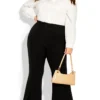 City Chic White Flared Trousers