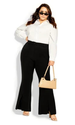 City Chic White Flared Trousers