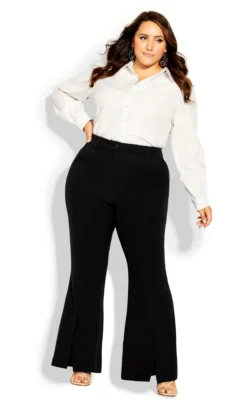 City Chic White Flared Trousers -Bold Fit Store 2 1 216165black 3