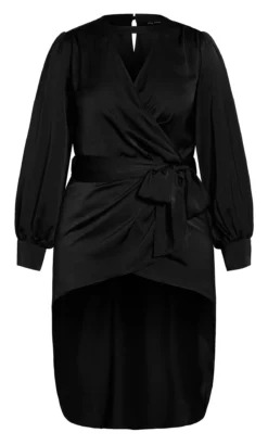 City Chic Black Satin Cut Out Dipped Hem Wrap Top 10 City Chic Black Satin Cut Out Dipped Hem Wrap Top -Bold Fit Store 2 1 216284black 5