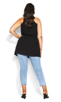 City Chic Black Halterneck Waterfall Top -Bold Fit Store 2 1 216372black 4