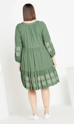 Avenue Green Lady Luxe Embroidered Dress -Bold Fit Store 2 1 216514moss 23