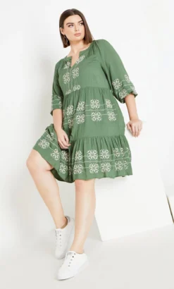 Avenue Green Lady Luxe Embroidered Dress -Bold Fit Store 2 1 216514moss 24