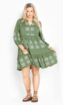 Avenue Green Lady Luxe Embroidered Dress -Bold Fit Store 2 1 216514moss 301