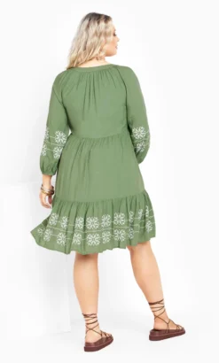 Avenue Green Lady Luxe Embroidered Dress -Bold Fit Store 2 1 216514moss 302