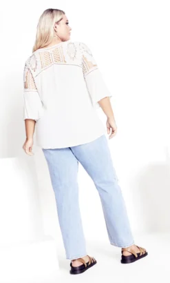 City Chic Aveology Ivory Dahlia Lace Shirt 7 City Chic Aveology Ivory Dahlia Lace Shirt -Bold Fit Store 2 1 216604ivory 23