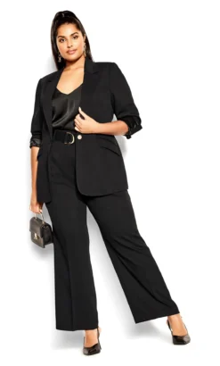 City Chic Oxblood Red High Waisted Trousers