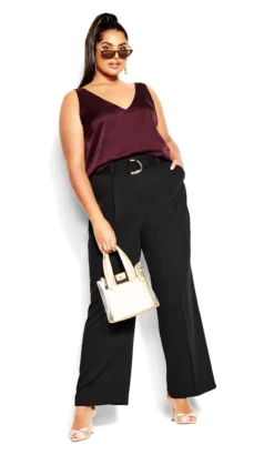 City Chic Black V-Neck Vest Top -Bold Fit Store 2 1 216894oxblood 22