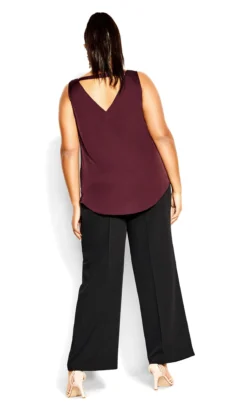 City Chic Black V-Neck Vest Top -Bold Fit Store 2 1 216894oxblood 44