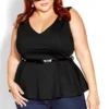 City Chic Black Aubrey Top