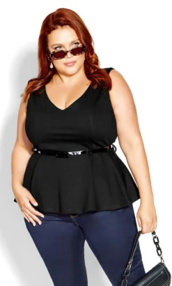 City Chic Black Aubrey Top