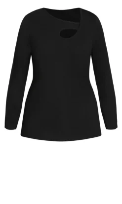 City Chic Black Long Sleeve Top -Bold Fit Store 2 1 217054black 121