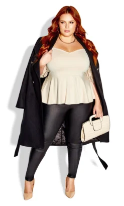 City Chic Stone Lace Sleeve Peplum Top -Bold Fit Store 2 1 217137buff 2