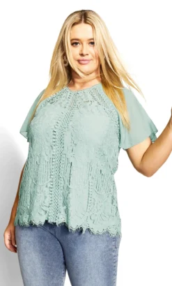 City Chic Green Melissa Top