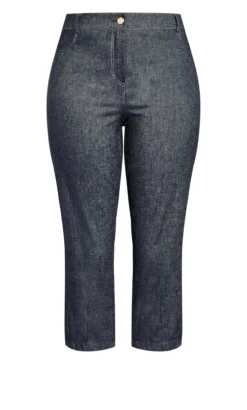 City Chic Blue Woven Cropped Trousers -Bold Fit Store 2 1 217359blue 4