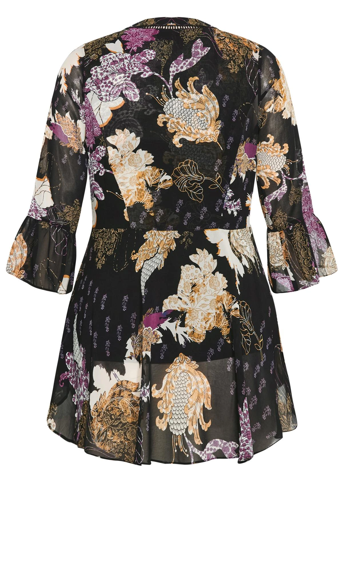 City Chic Black Floral Paplum Top 5 City Chic Black Floral Paplum Top - Image 5