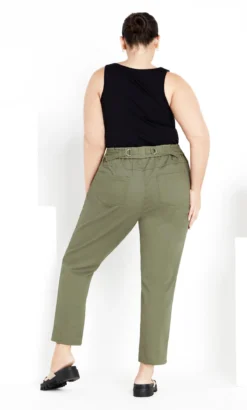 Avenue Khaki Tie Waist Tapered Trousers 9 Avenue Khaki Tie Waist Tapered Trousers -Bold Fit Store 2 1 217764moss 24