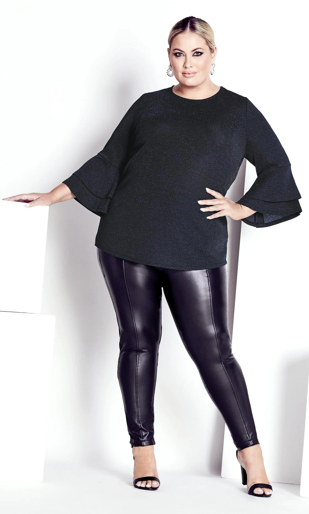 Avenue Ave Studio Midnight Black Angel Sleeve Top 1 Avenue Ave Studio Midnight Black Angel Sleeve Top