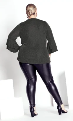 Avenue Grey Glitz Double Bell Sleeve Top 9 Avenue Grey Glitz Double Bell Sleeve Top -Bold Fit Store 2 1 217833silver 304