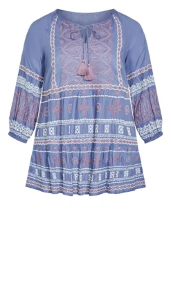 Avenue Blue Embroidered Swing Tunic Top -Bold Fit Store 2 1 218061riviera 24