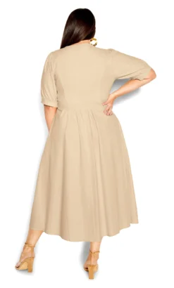 City Chic Neutral Sunset Stroll Dress -Bold Fit Store 2 1 218435buff 303