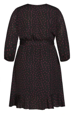 City Chic Black & Red Polka Dot Print Rufle Wrap Dress -Bold Fit Store 2 1 218593garnetspot 2