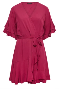 City Chic Red Frilled Wrap Dress -Bold Fit Store 3029ff38 eff1 42 600635 X scaled