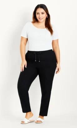 Evans Black Linen Blend Jogger