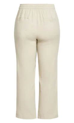 Evans Beige Brown Linen Blend Trousers -Bold Fit Store 34R04FNEU 5