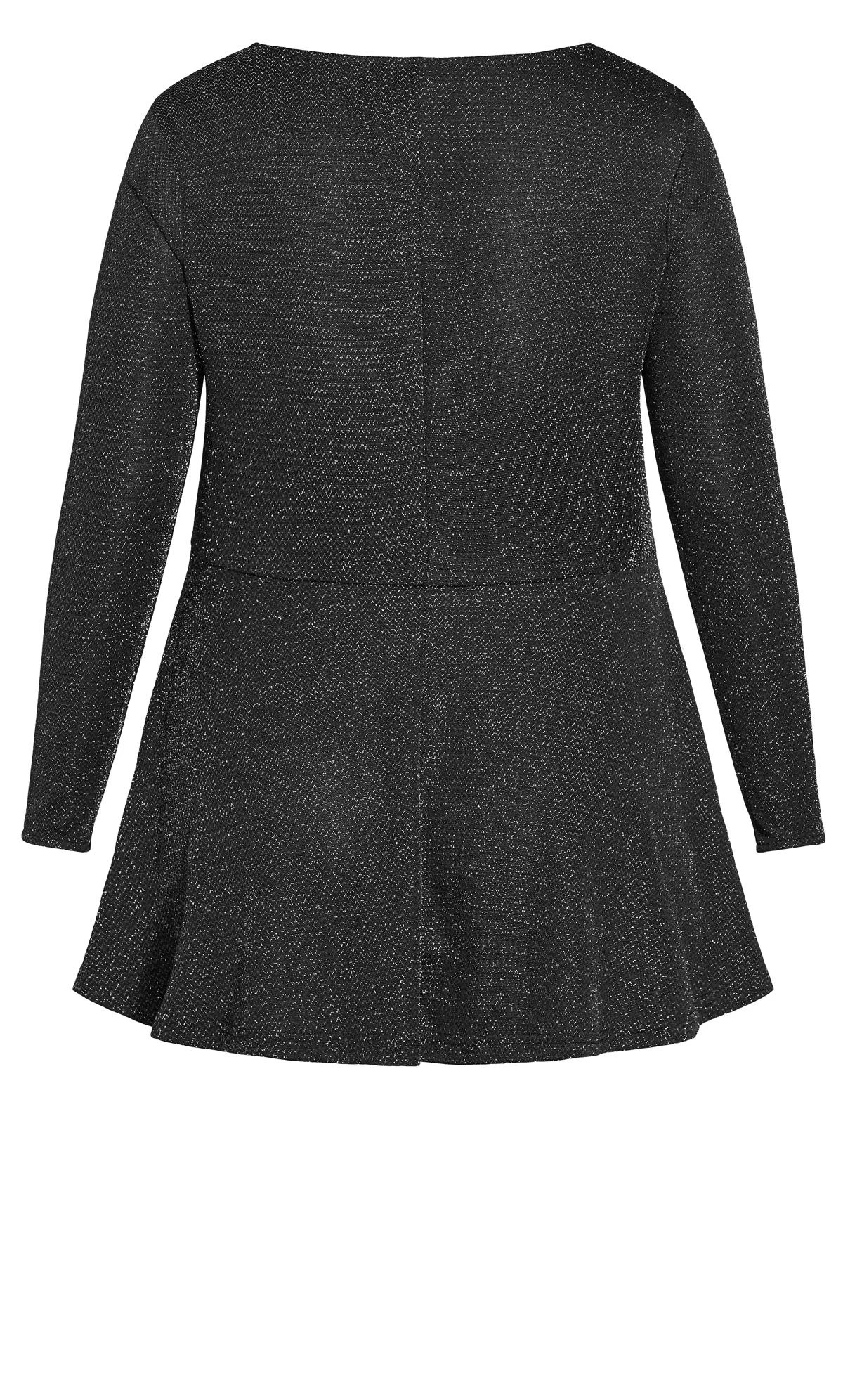 Avenue Black & Silver Lurex Shimmer Wrap Top 6 Avenue Black & Silver Lurex Shimmer Wrap Top - Image 6