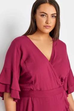 City Chic Red Frilled Wrap Dress -Bold Fit Store 4bd42c77 6a74 43 600635 D scaled