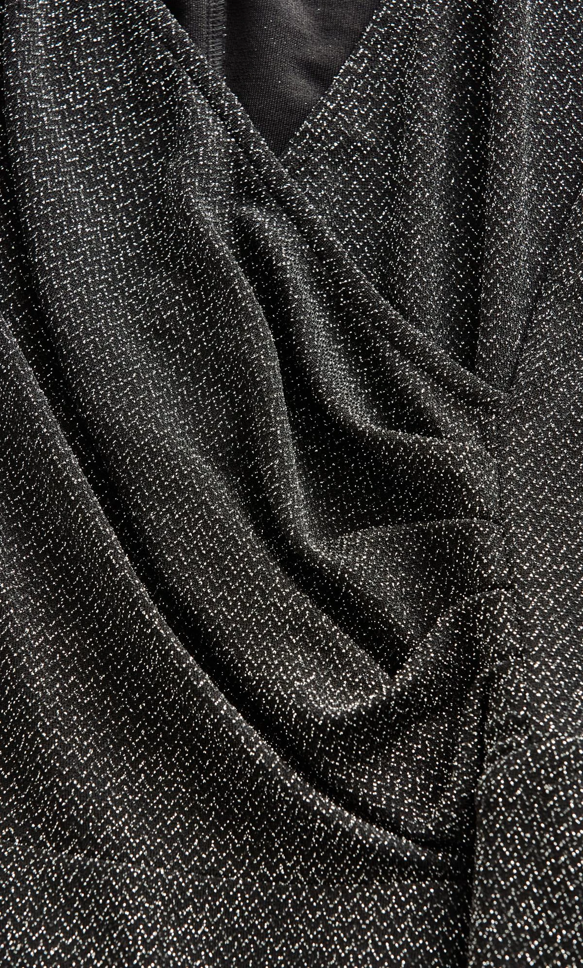 Avenue Black & Silver Lurex Shimmer Wrap Top 7 Avenue Black & Silver Lurex Shimmer Wrap Top - Image 7