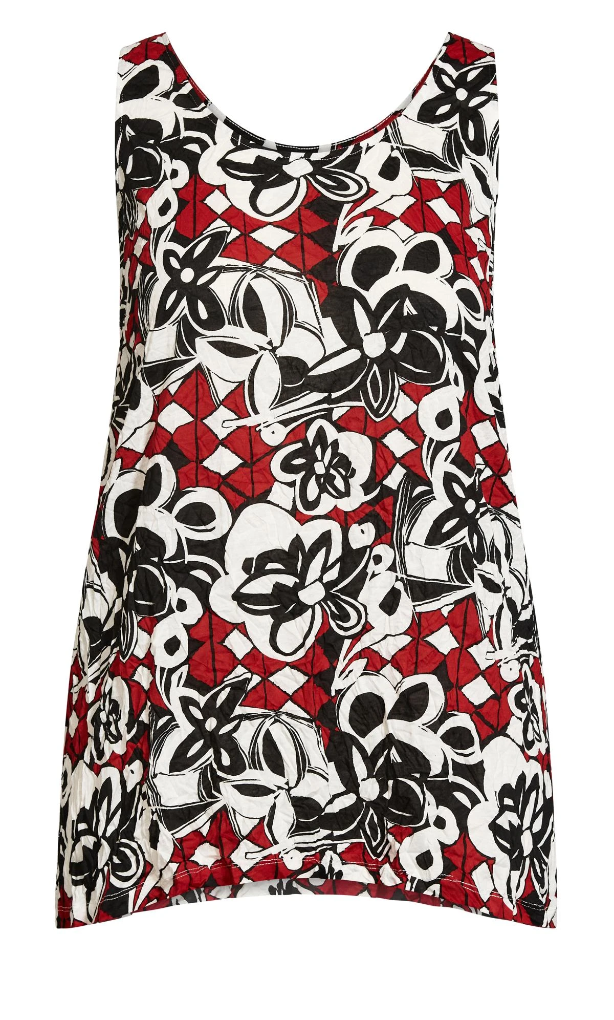 Avenue Black Floral Geometric Print Vest Top 5 Avenue Black Floral Geometric Print Vest Top - Image 5