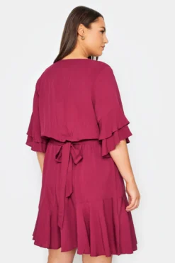 City Chic Red Frilled Wrap Dress -Bold Fit Store 67aaeae9 c509 4d 600635 C scaled