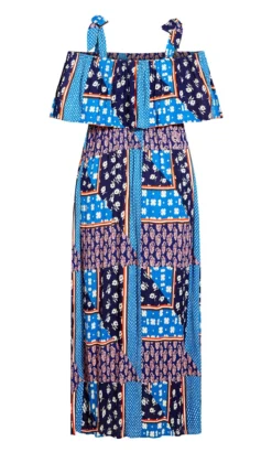 Avenue Blue Patchwork Print Bardot Maxi Dress -Bold Fit Store 6d93ea90 49ae 41 611627 L4
