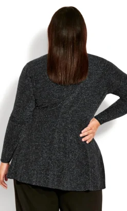 Avenue Black & Silver Lurex Shimmer Wrap Top 10 Avenue Black & Silver Lurex Shimmer Wrap Top -Bold Fit Store 7c20bb46 86b5 40 611431 L3