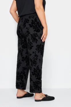 City Chic Black Floral Flocked Ponte Trousers -Bold Fit Store 8a096567 174d 4c 611860 C scaled