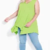 Avenue Lime Green V Neck Swing Tank