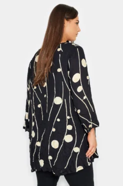 City Chic Black Line Print Tunic Top -Bold Fit Store a7c4979d 8cbb 4c 611857 C scaled