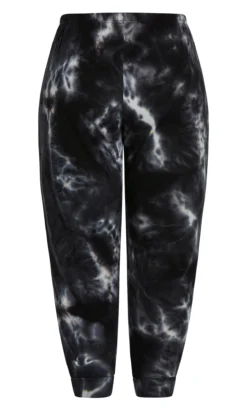 City Chic Zim & Zoe Black Tie Dye Full Length Joggers -Bold Fit Store a v av 211537stormytiedye 003