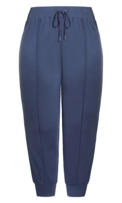 Avenue Navy Blue Pintuck Cuffed Joggers 12 Avenue Navy Blue Pintuck Cuffed Joggers -Bold Fit Store a v av 211709bluenightime 200